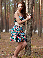 Lachia overwhelming youthful beauty and carefree allure creates a stunning visual treat among the towering pine trees.