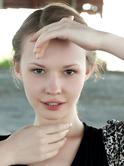 Girl with cute face posing outdoor